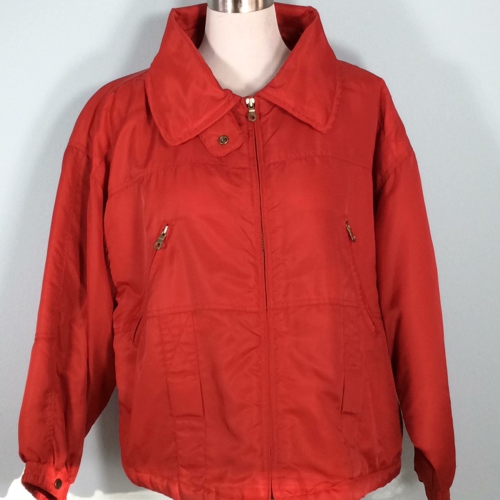 Red Puff Jacket w/Gold Zipper Pulls